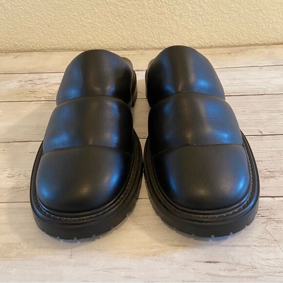 STAUD Astro Quilted Vegan Leather Mules Slides Black size 40 - Picture 3 of 10